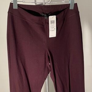 NWT Eileen Fisher Slim Ankle elastic waist Pant washable crepe in Casis PS